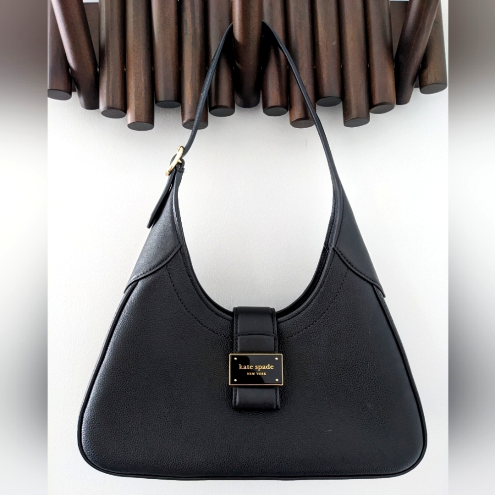 Kate Spade Nouveau Gold and Black Leather Shoulder Bag - NWOT